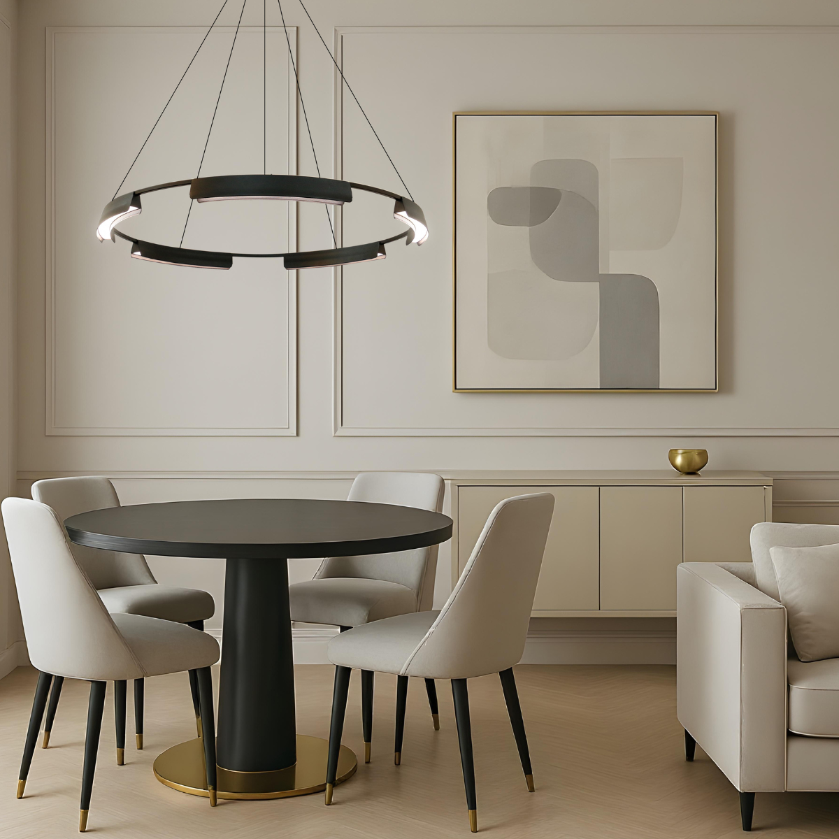 Lampa wisząca Tura 80 cm czarna LED CCT - obrazek 4