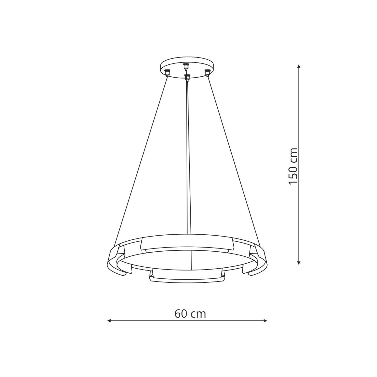 Lampa wisząca Tura 60 cm czarna LED CCT - obrazek 5