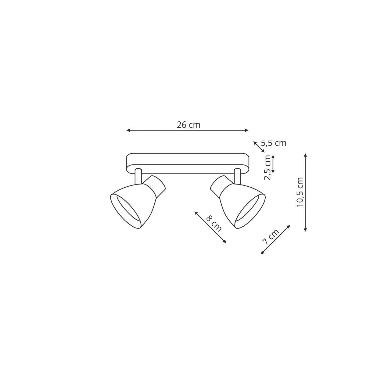 Dravo 2 spot czarny 2xGU10 - obrazek 5