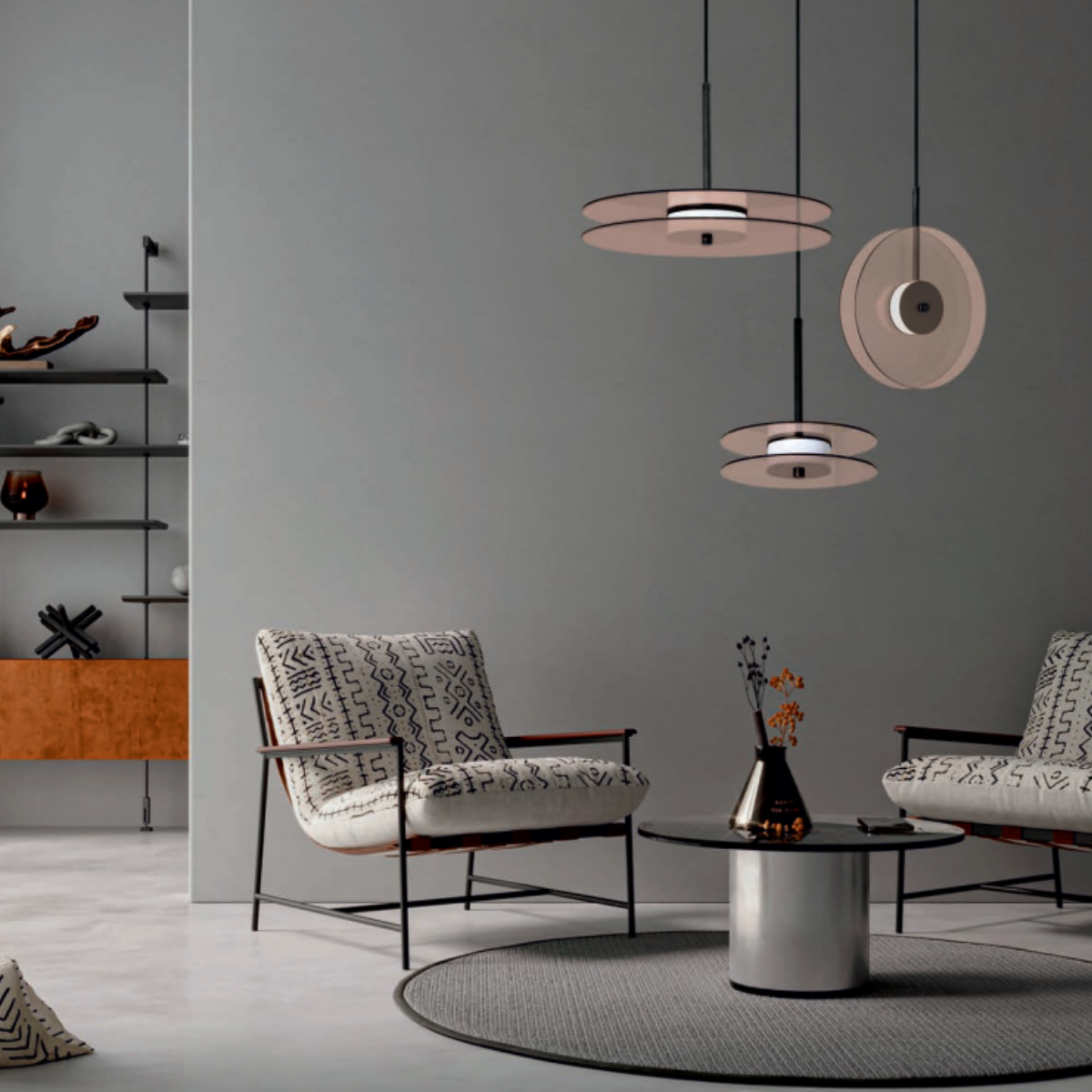 Wisząca lampa duża Casy dymna LED CCT - obrazek 3