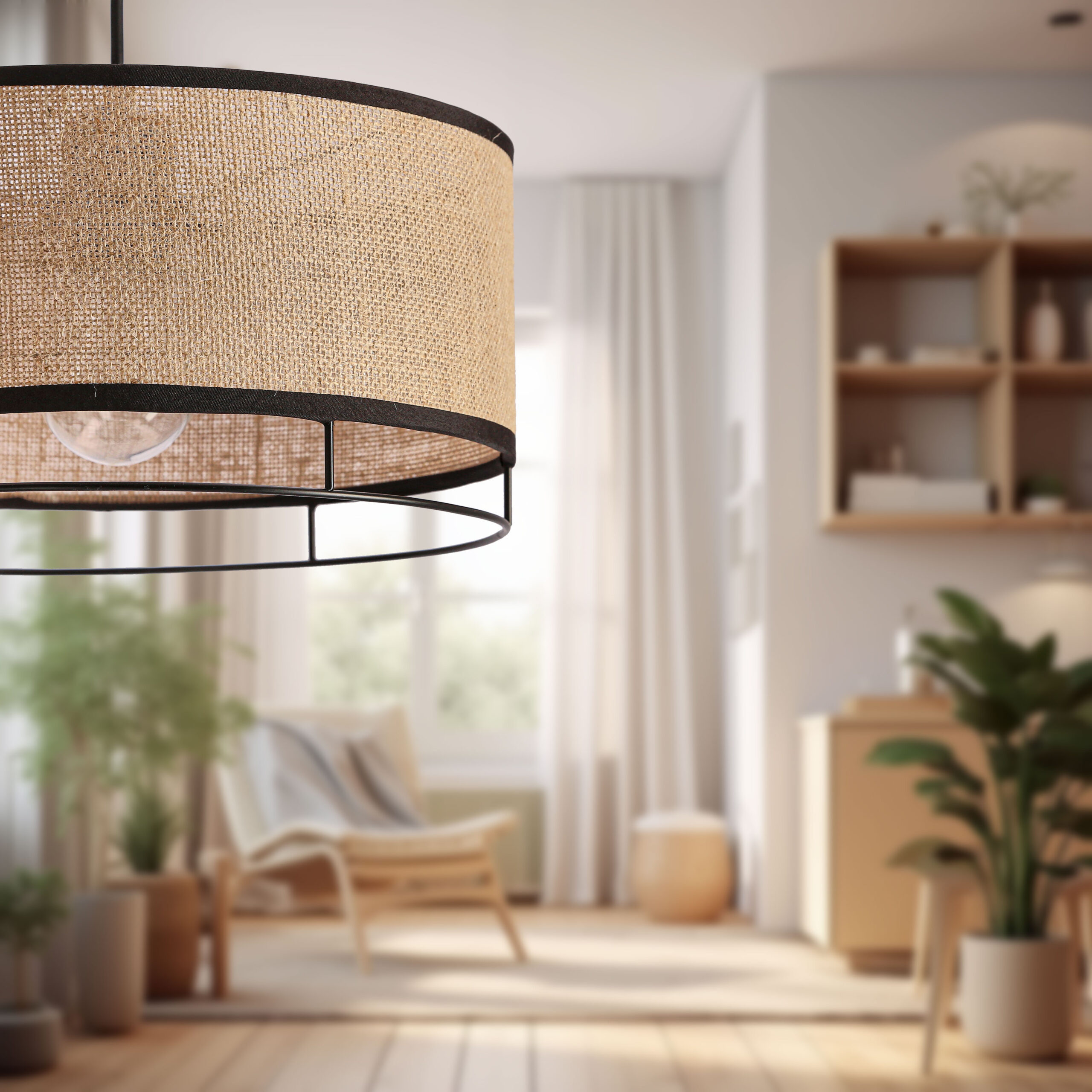 Ardi lampa sufitowa czarny 1x40W E27 abażur żółty - obrazek 3