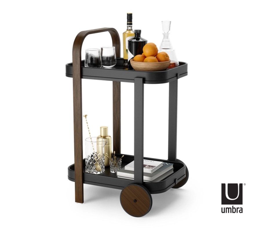 UMBRA wózek barowy BELLWOOD czarny orzechowy - obrazek 3