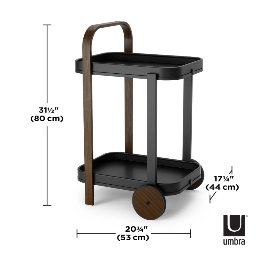 UMBRA wózek barowy BELLWOOD czarny orzechowy - obrazek 4