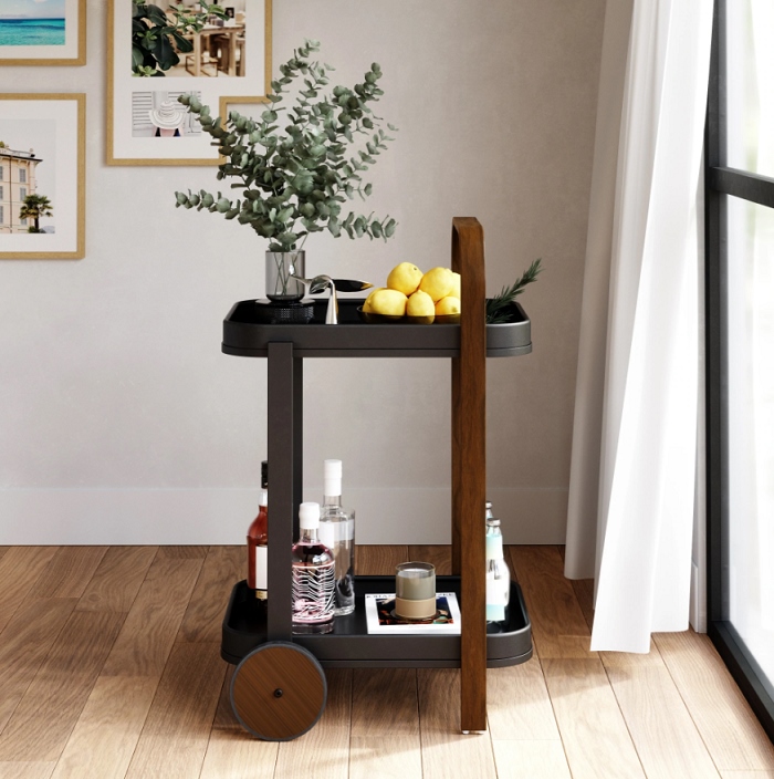 UMBRA wózek barowy BELLWOOD czarny orzechowy - obrazek 9