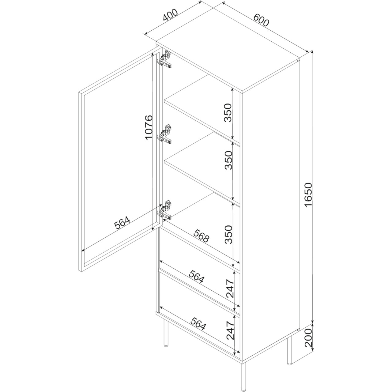 Witryna ANDREA 60 kaszmir - obrazek 4