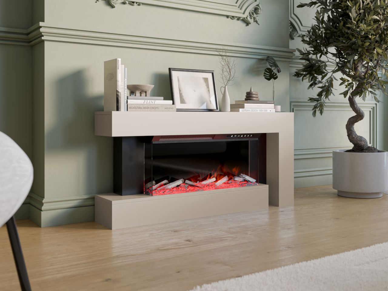 Szafka z kominkiem GOTLAND kaszmir - obrazek 3