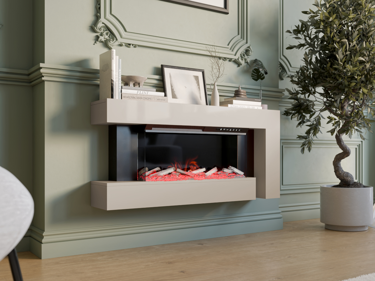 Szafka z kominkiem GOTLAND kaszmir - obrazek 4