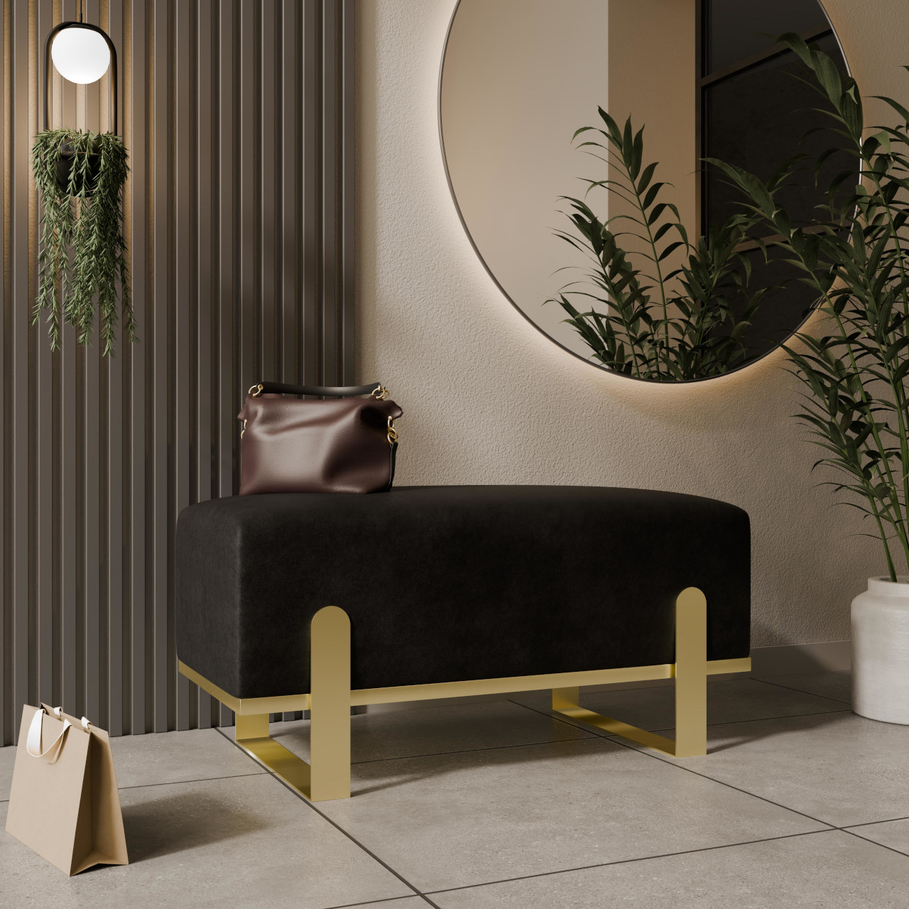 Ławka tapicerowana SULA 80cm złoty / kronos 07 - obrazek 4