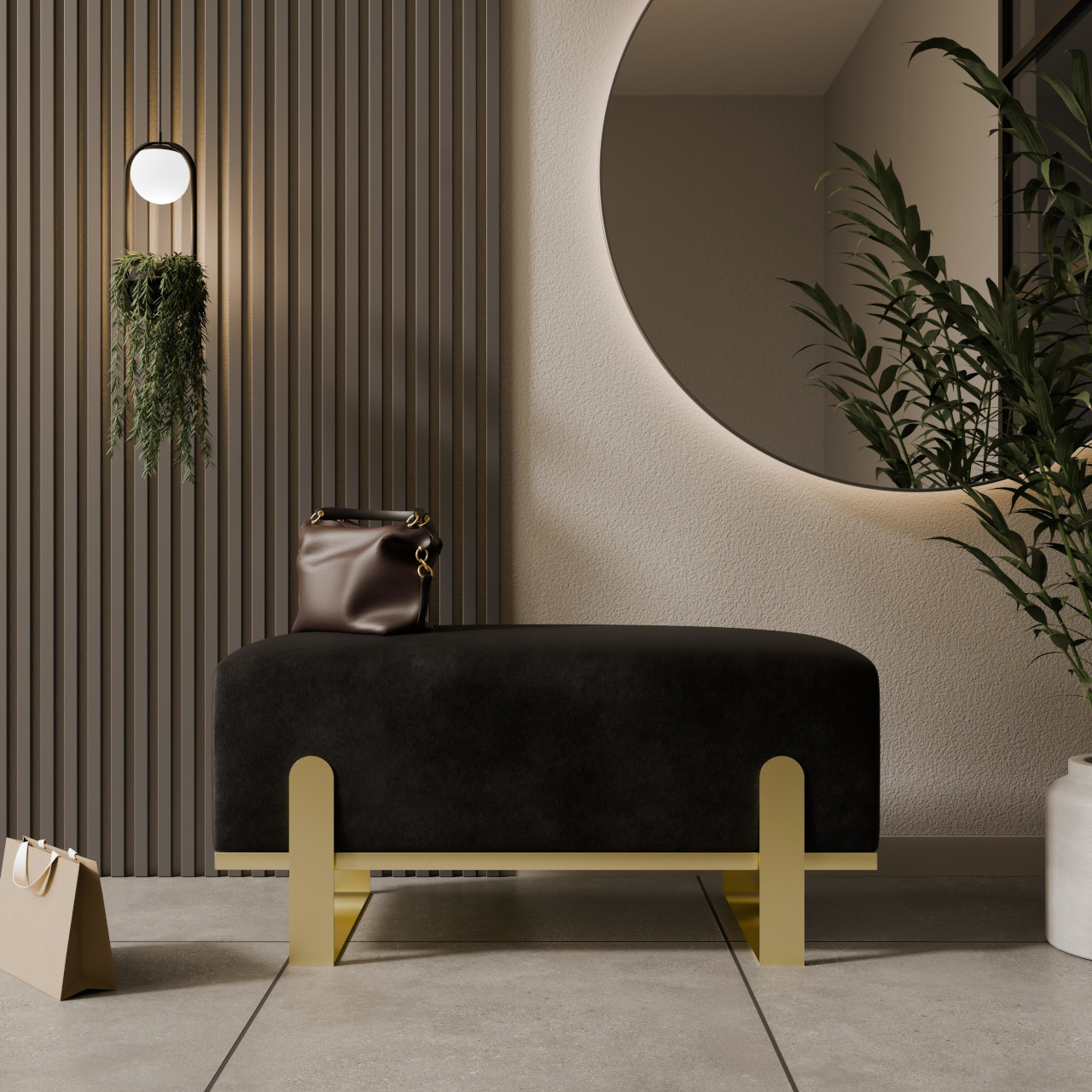 Ławka tapicerowana SULA 80cm złoty / kronos 07 - obrazek 5