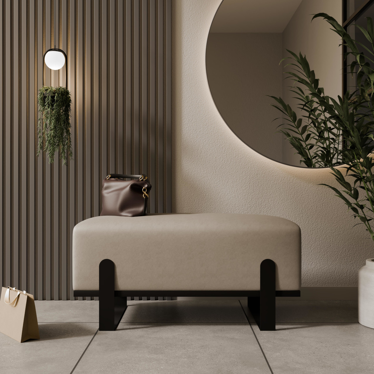 Ławka tapicerowana SULA 80cm czarny / paros 03 - obrazek 5