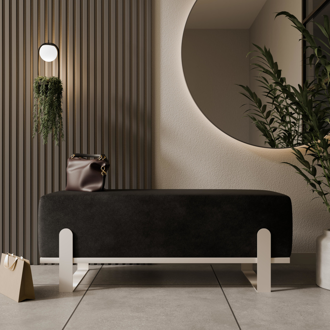 Ławka tapicerowana SULA 100cm kaszmir / kronos 07 - obrazek 4