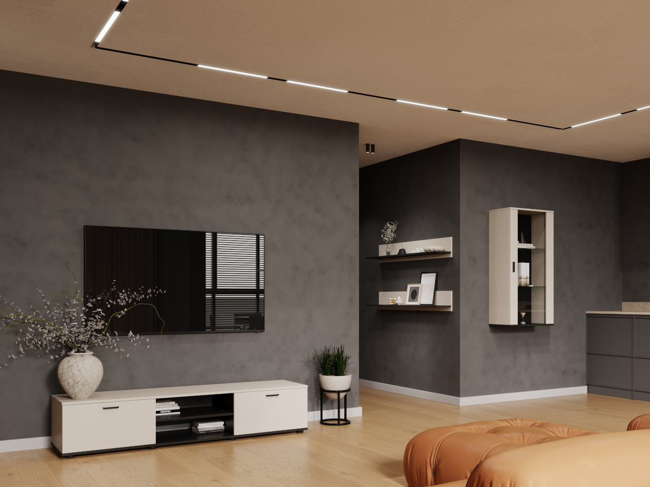 Meblościanka SINDI 5J kaszmir / czarny