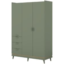 Szafa uchylna z szufladami CANDIS 19 zielony / dąb olejowany