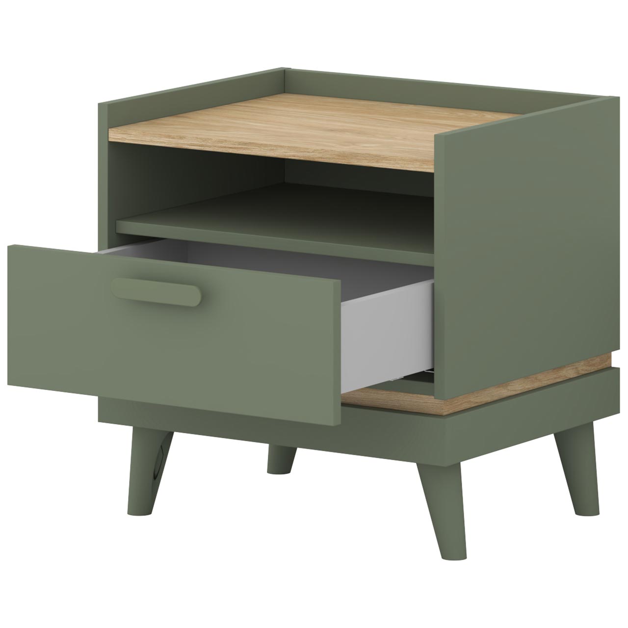 Stolik nocny CANDIS 22 zielony / dąb olejowany - obrazek 5