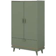 Szafa uchylna z szufladą CANDIS 38 zielony / dąb olejowany