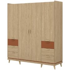 Szafa uchylna z szufladami CANDIS 20 dąb olejowany / ceglany