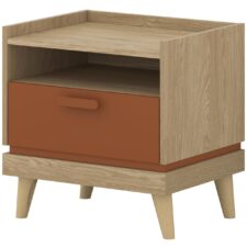 Stolik nocny CANDIS 22 dąb olejowany / ceglany