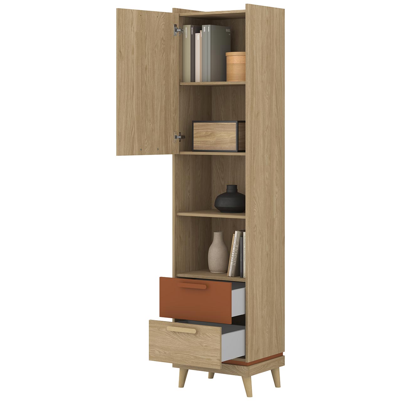 Regał CANDIS 88 dąb olejowany / ceglany - obrazek 6