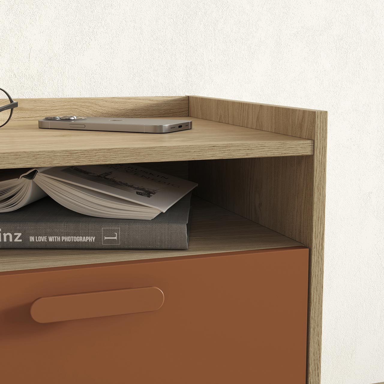 Regał CANDIS 88 dąb olejowany / ceglany - obrazek 7