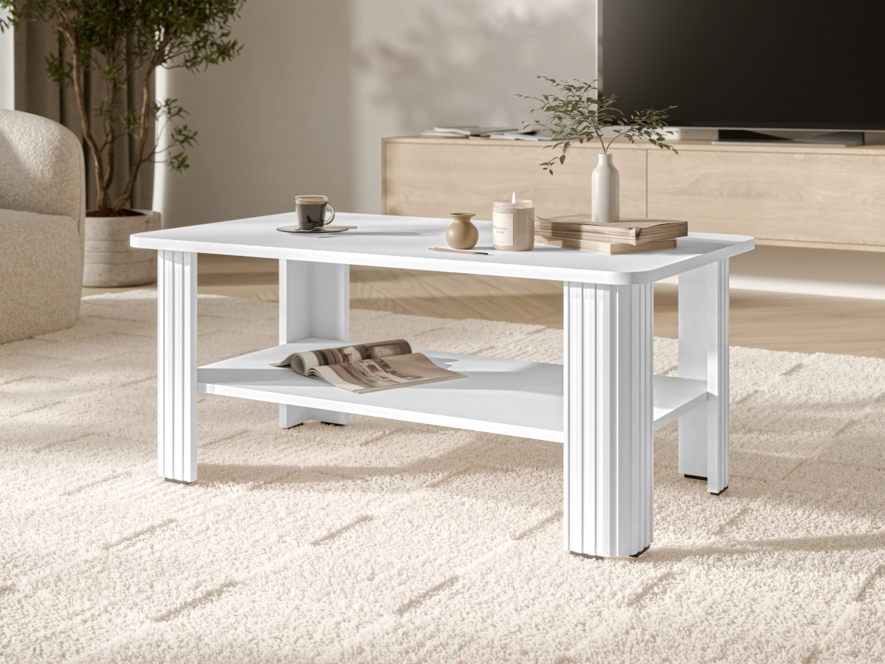 Stolik kawowy CREEK biały mat - obrazek 3
