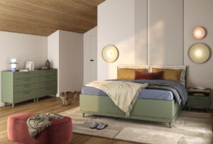 Sypialnia CANDIS 2 zielony / dąb olejowany