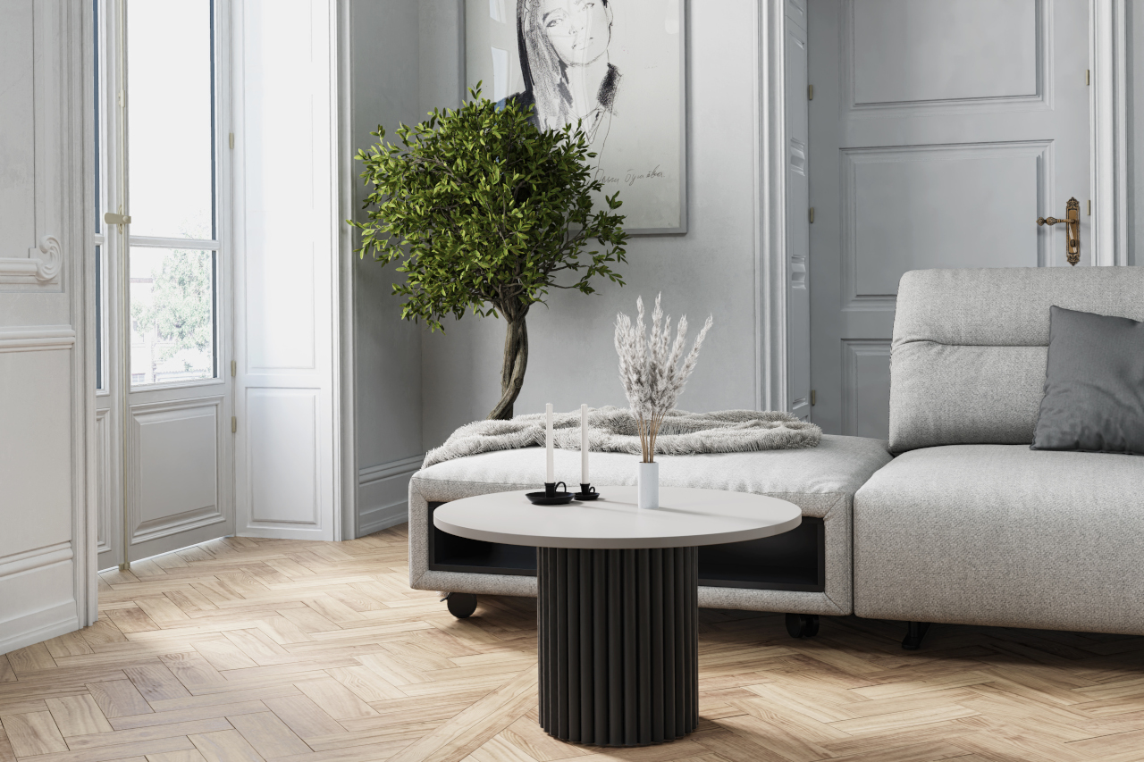 Stolik okrągły CASCANO czarny / kaszmir - obrazek 3