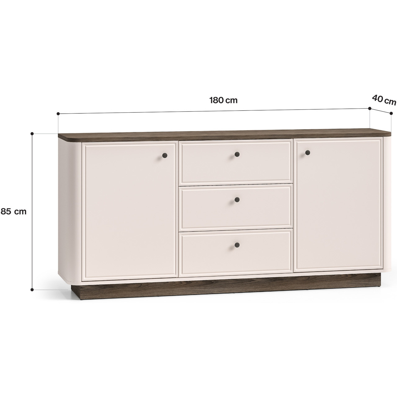 Komoda BORS 03 dąb windmill ciemny / kaszmir - obrazek 5