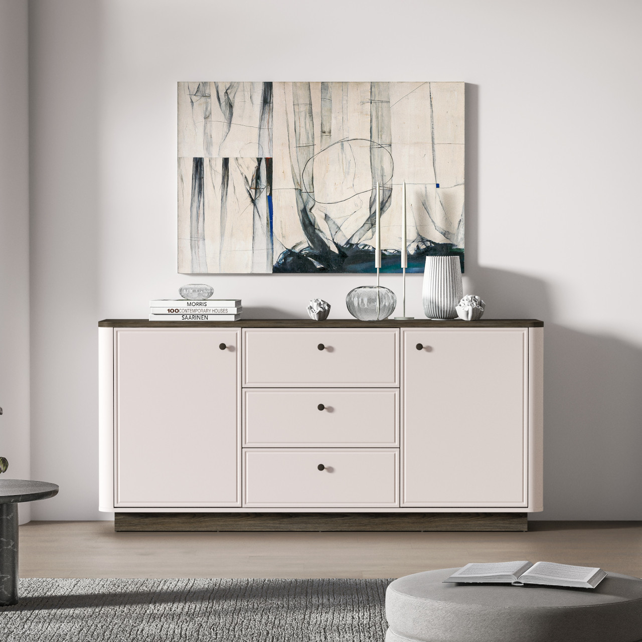 Komoda BORS 03 dąb windmill ciemny / kaszmir - obrazek 6