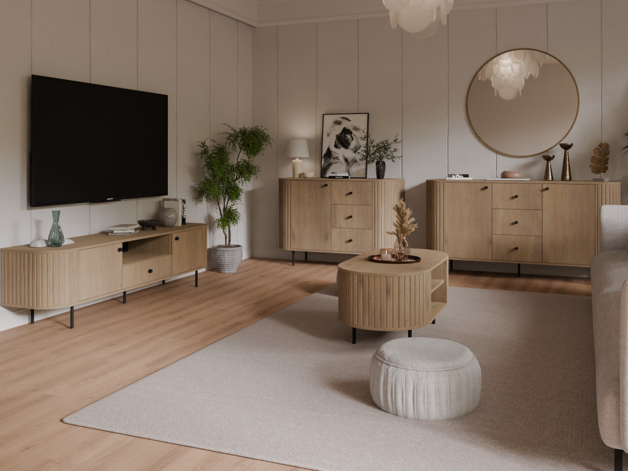 Meble do salonu NARITA 2 dąb cremona