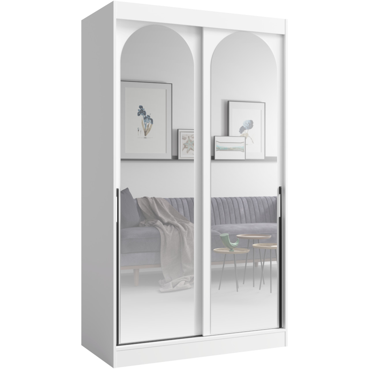 Szafa przesuwna 120 MOGI biała + czarny