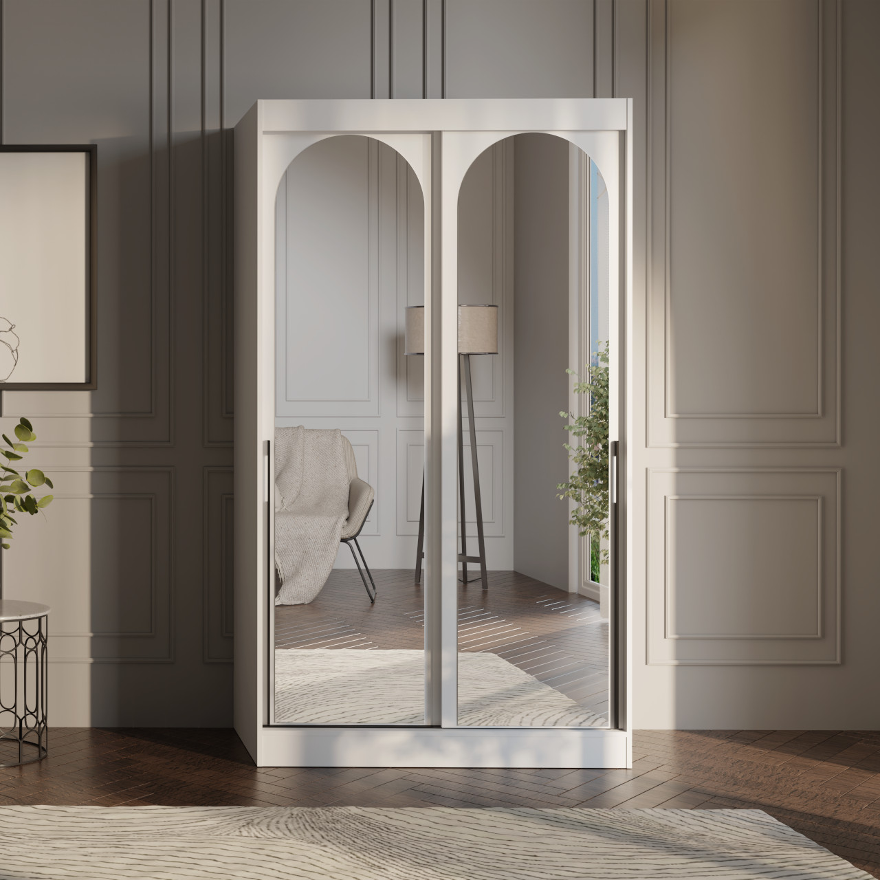 Szafa przesuwna 120 MOGI biała + czarny - obrazek 3