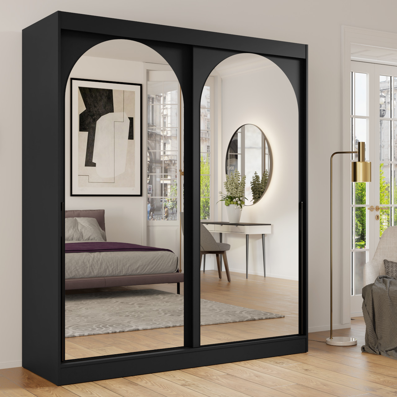 Szafa przesuwna 180 MOGI czarna - obrazek 3