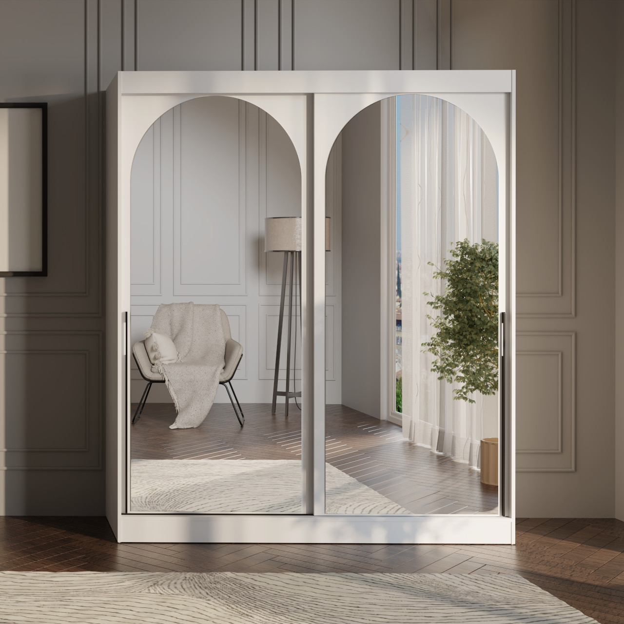 Szafa przesuwna 180 MOGI biała + czarny - obrazek 3