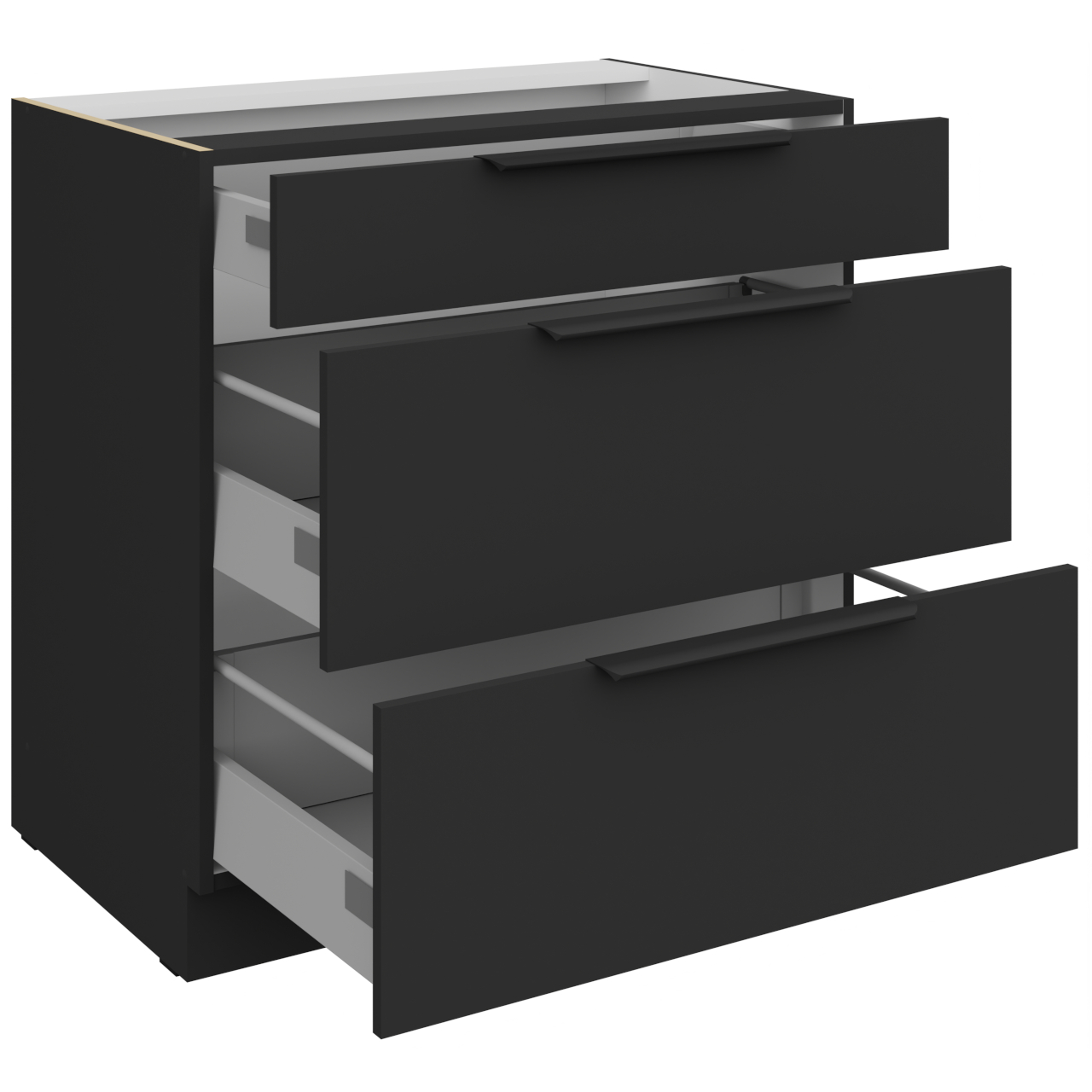 Szafka z szufladami 80 ERIS 04 czarny mat / czarny - obrazek 3