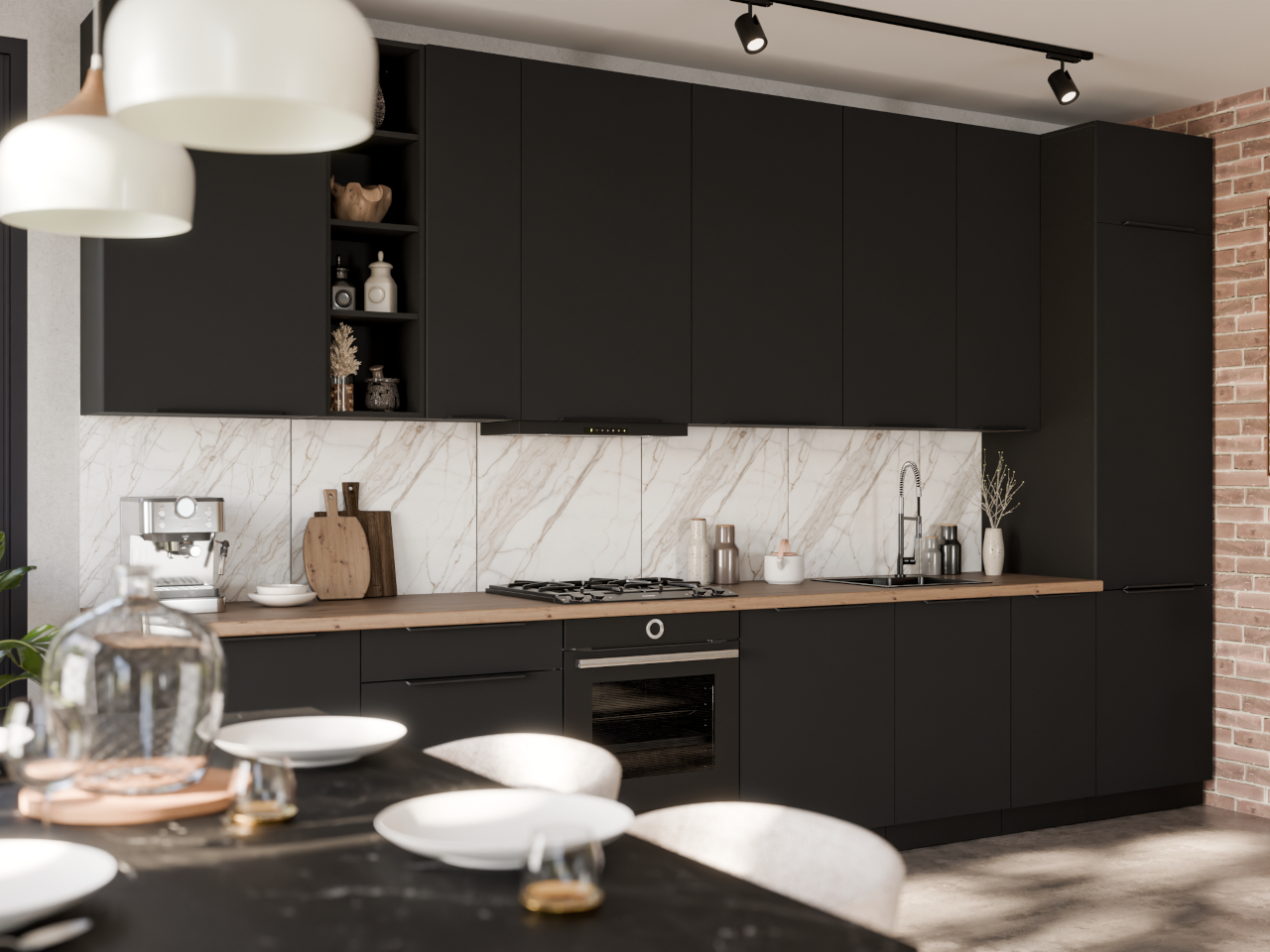 Szafka z szufladami 80 ERIS 04 czarny mat / czarny - obrazek 5