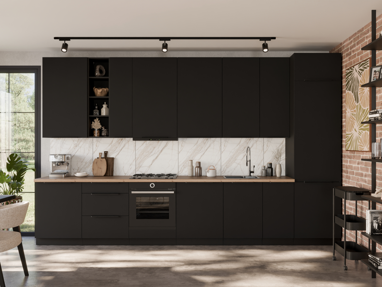 Szafka górna 80 ERIS 19 czarny mat / czarny - obrazek 6