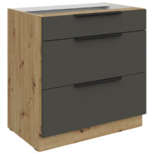 Szafka z szufladami 80 ERIS 04 dąb artisan / grafit
