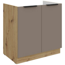 Szafka dolna pod zlew 80 ERIS 01 dąb artisan / piaskowa szarość