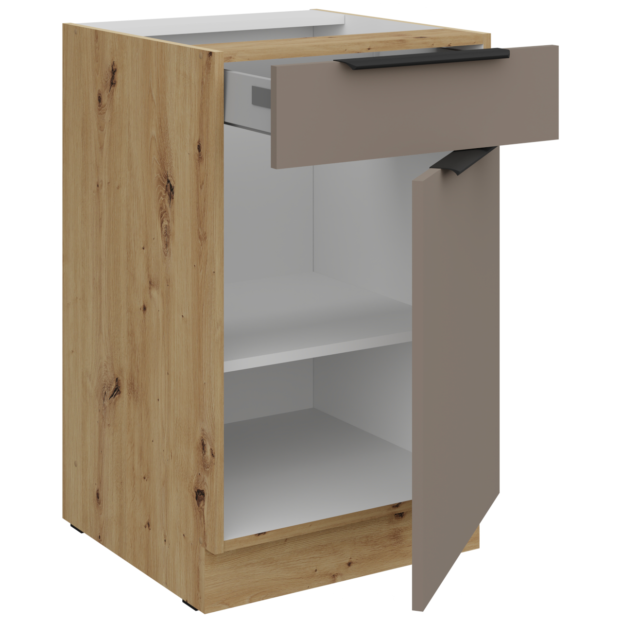 Szafka dolna z szufladą 50 ERIS 10 dąb artisan / piaskowa szarość - obrazek 3