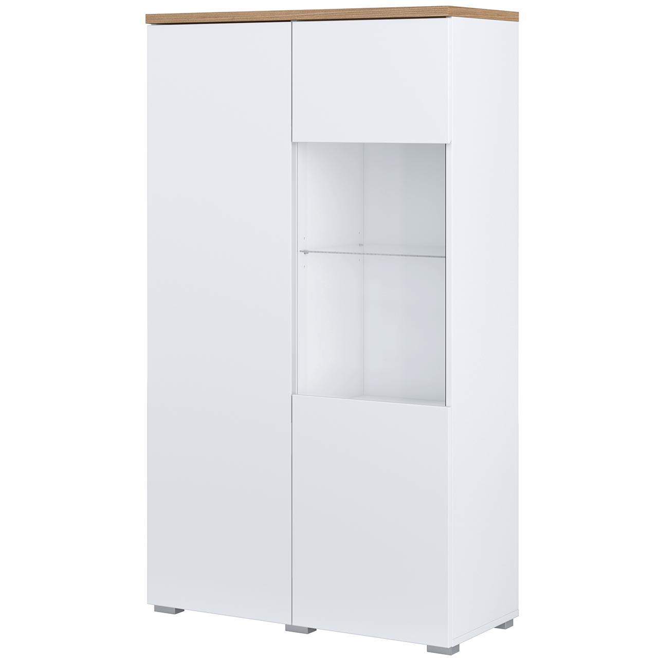 Witryna MUDO 44 biały / dąb mauvella