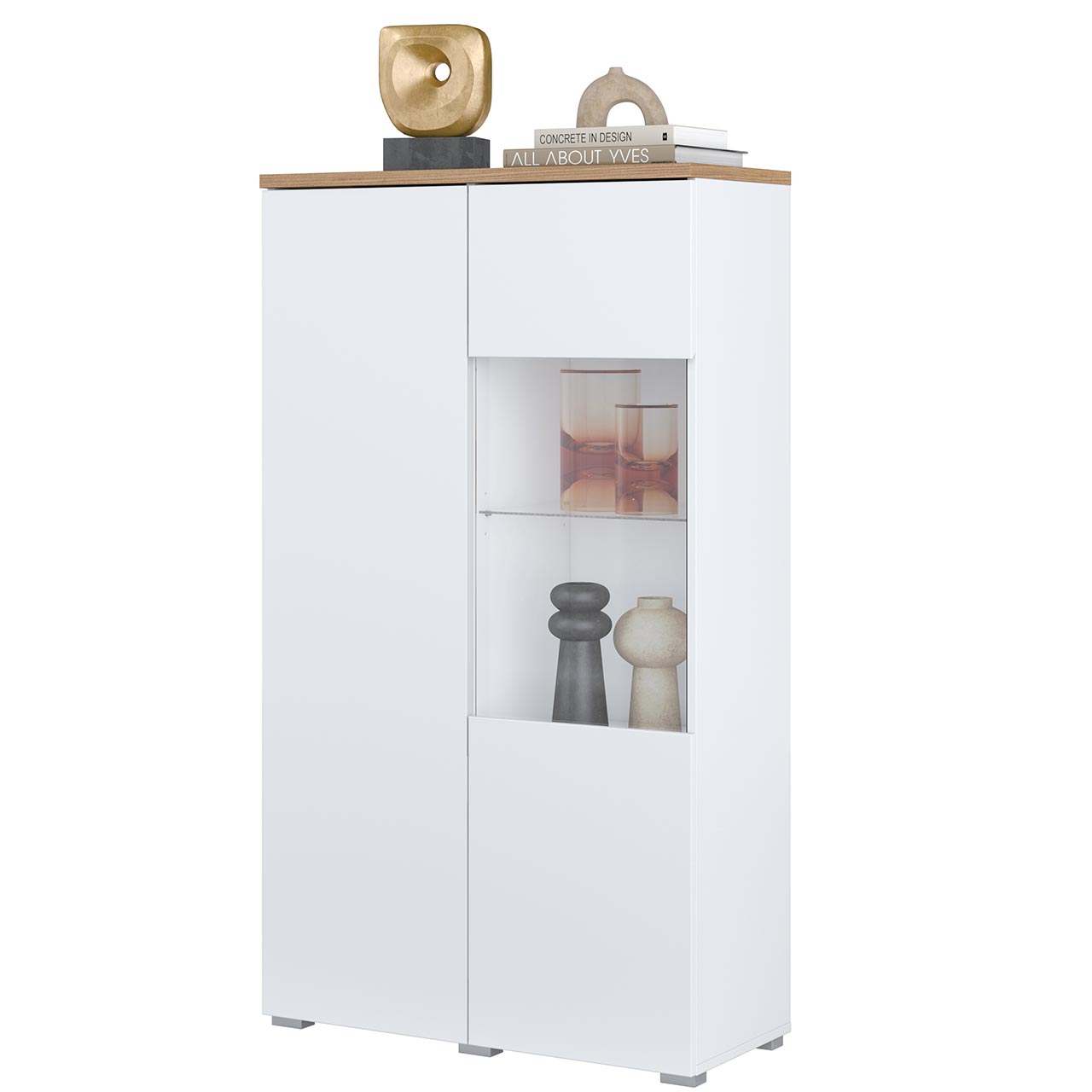 Witryna MUDO 44 biały / dąb mauvella - obrazek 3