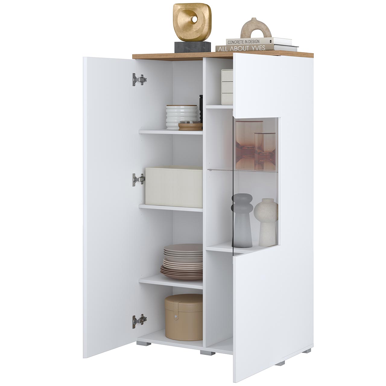 Witryna MUDO 44 biały / dąb mauvella - obrazek 5