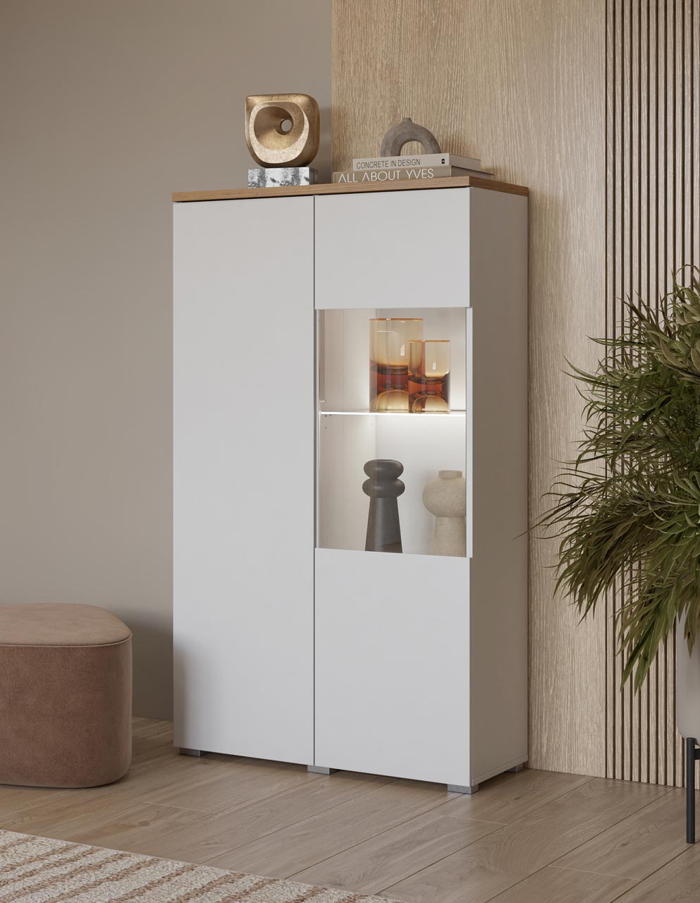 Witryna MUDO 44 biały / dąb mauvella - obrazek 7