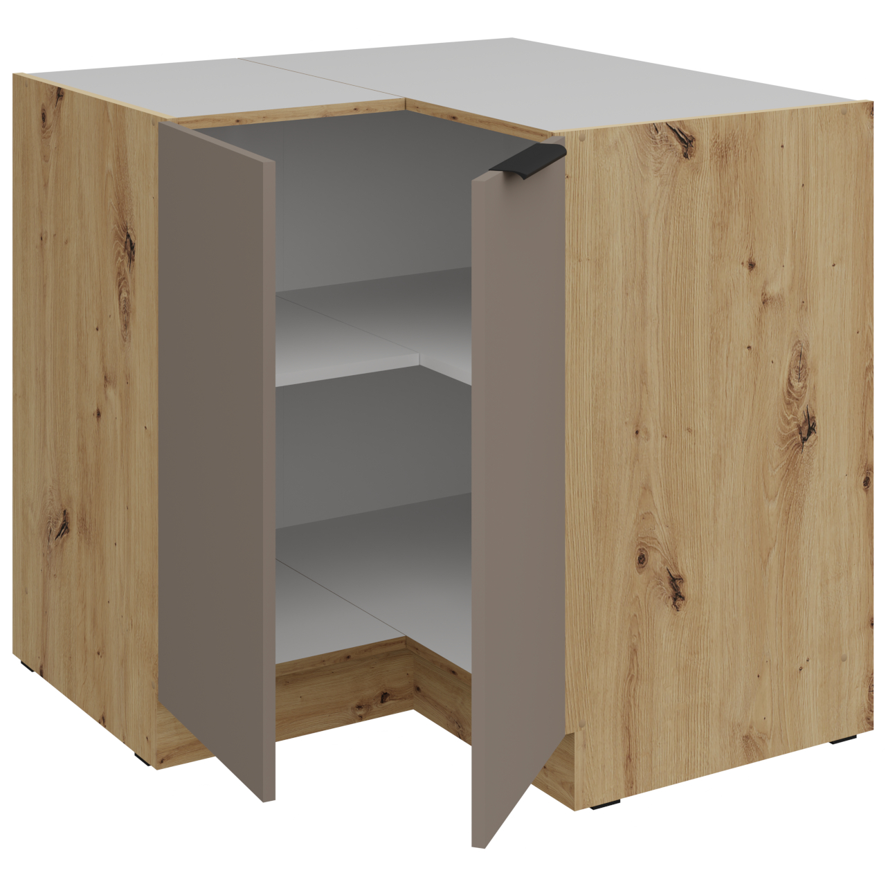 Szafka dolna narożna ERIS 16 dąb artisan / piaskowa szarość - obrazek 3