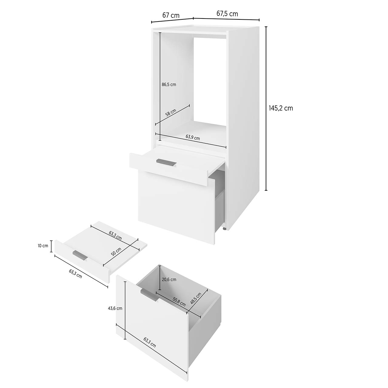 Zabudowa na pralkę / suszarkę VESA 60 kaszmir - obrazek 6
