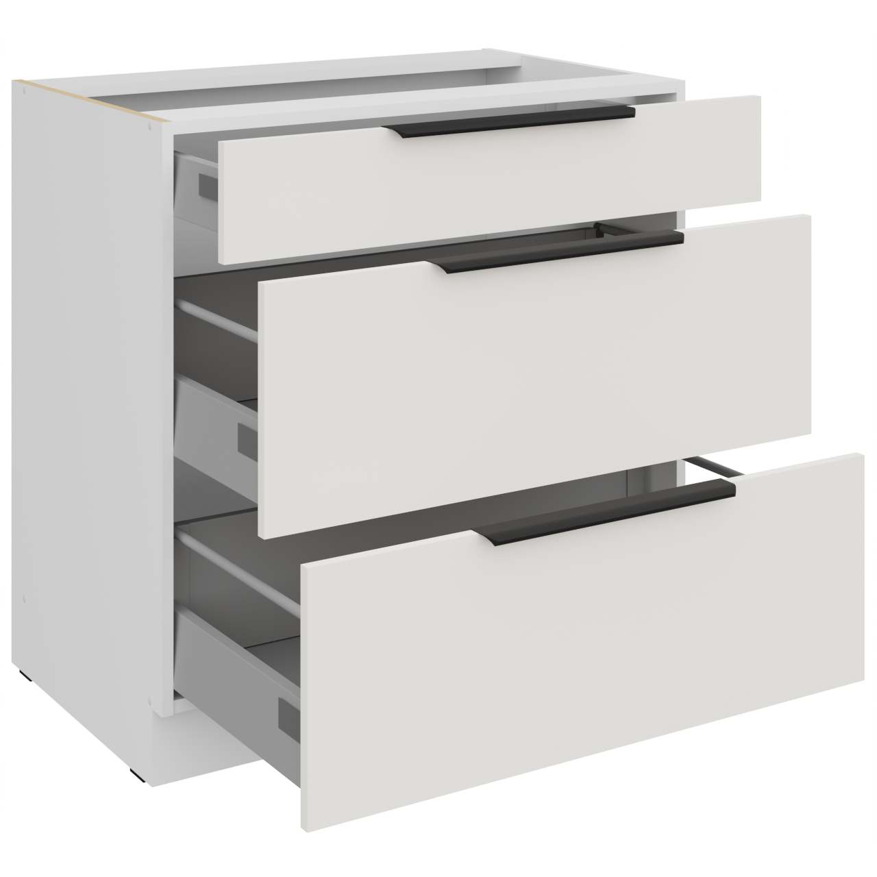 Szafka z szufladami 80 ERIS 04 biały / biały mat - obrazek 3