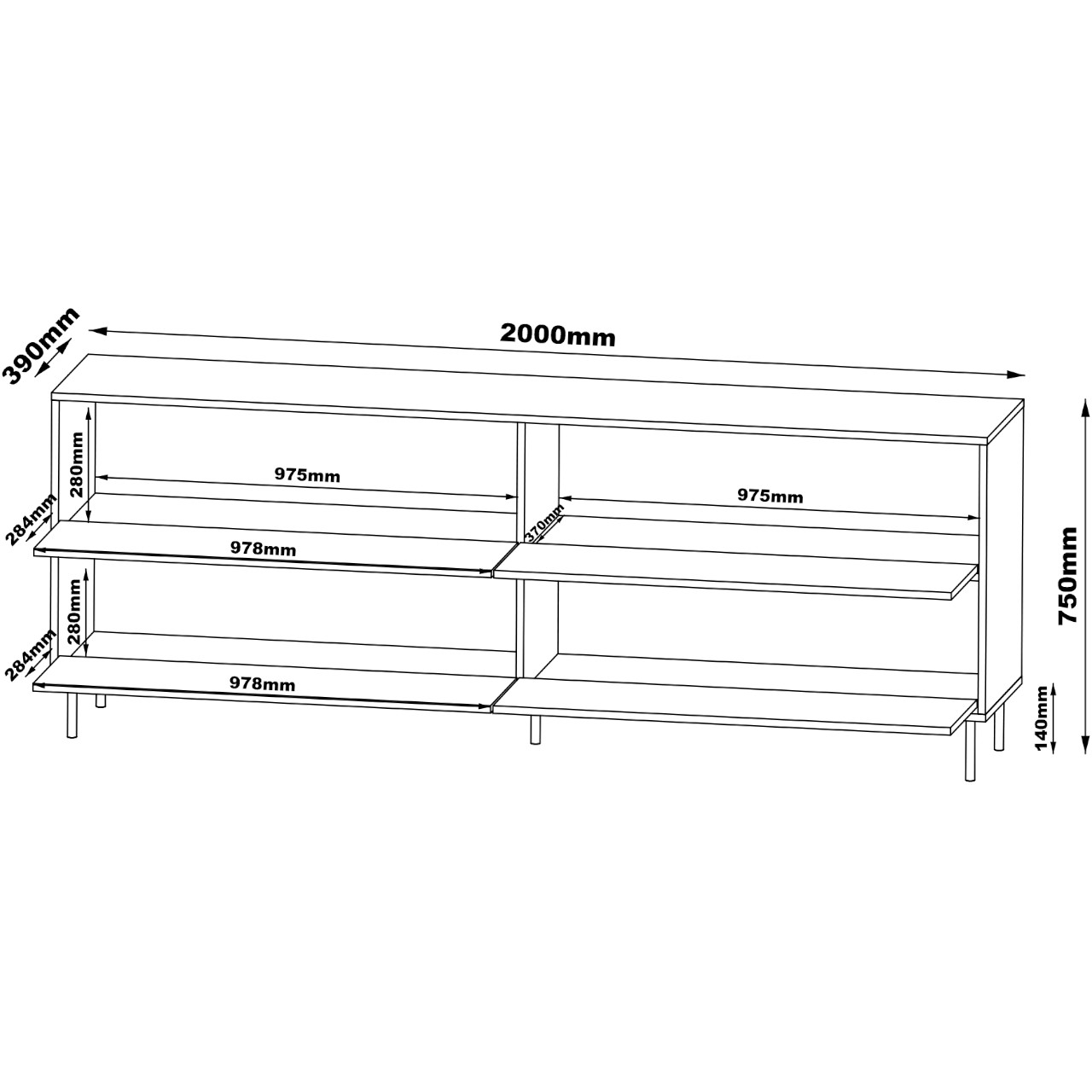 Komoda MELIS 200 4D kaszmir - obrazek 4