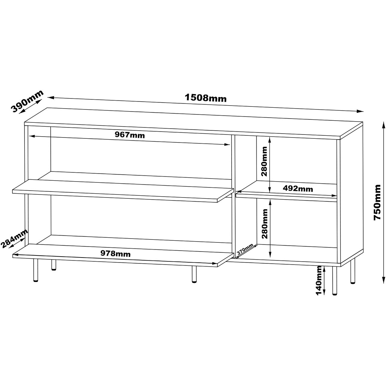 Komoda MELIS 150 2D2P kaszmir - obrazek 4