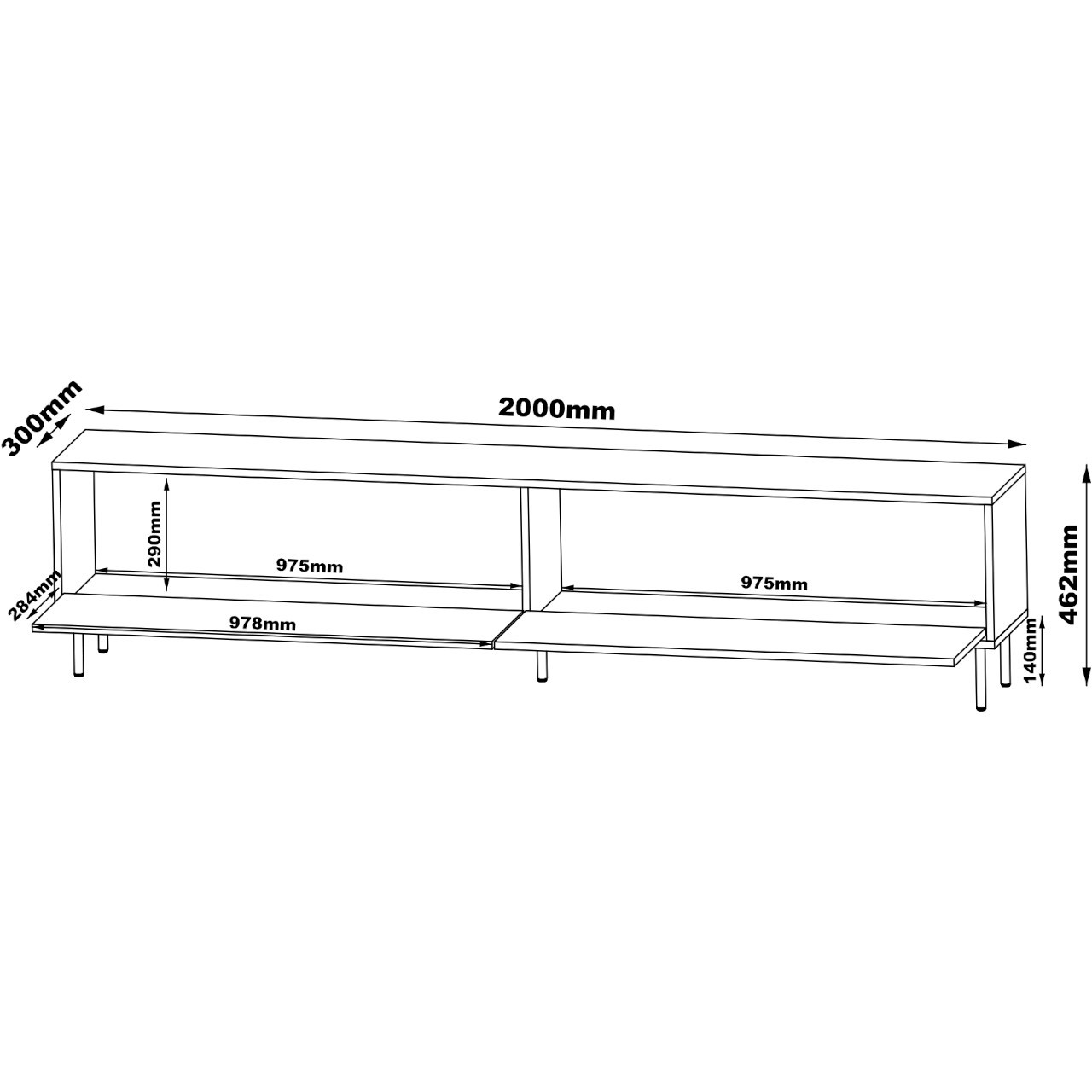 Komoda RTV MELIS 200 2D kaszmir - obrazek 4
