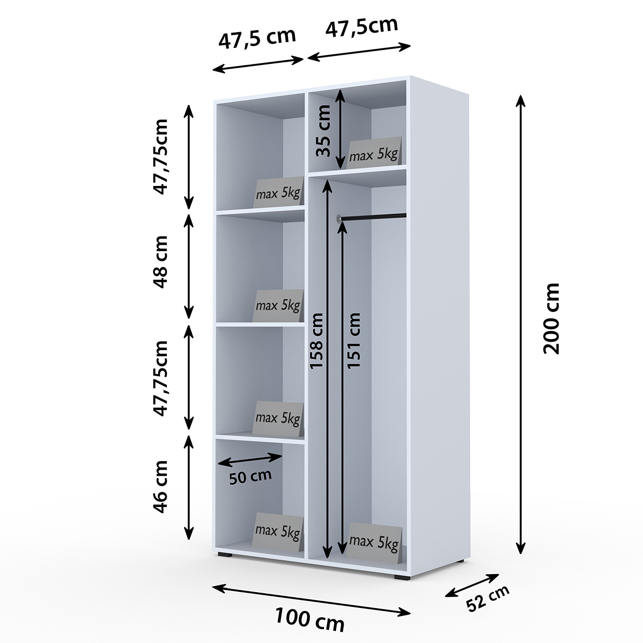 Szafa z lustrem CABO 1L 100 artisan - obrazek 3